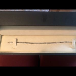 Real diamond tennis bracelet set in sterling